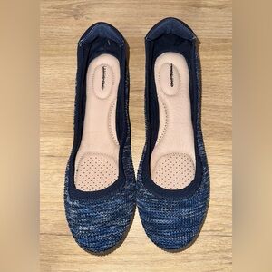 NWOT LANDS END Blue Knit Ballet Flats - Women's Comfortable Slip-On. Size 9.5.